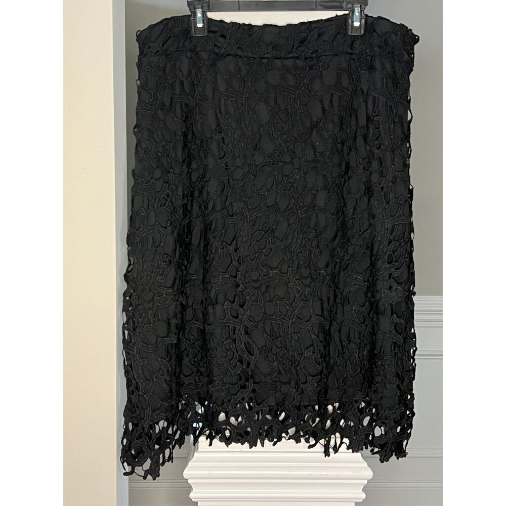 Valerie Stevens Fully Lined Lace Skirt Black Sz XL